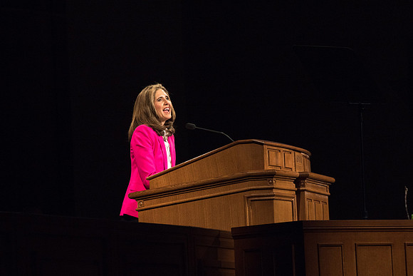 BYU-Idaho first devotional of Spring Semester. Sister Eyring addressing the students. Apr 2018