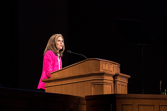 BYU-Idaho first devotional of Spring Semester. Sister Eyring addressing the students. Apr 2018