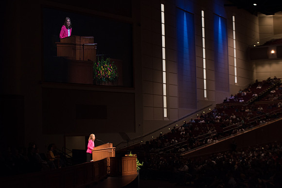 BYU-Idaho first devotional of Spring Semester. Sister Eyring addressing the students. Apr 2018