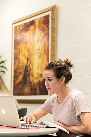 Students studying in the Taylor Building.