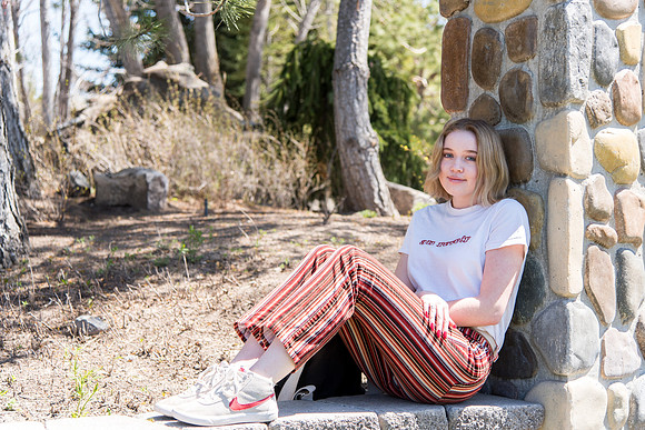 Rachel Whitley-Ross, sophomore, studying on campus.