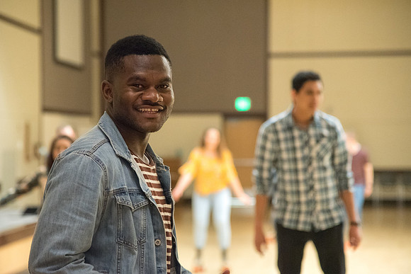 Rexburg YSA 20th Ward opening social. Rollerskating and pizza in the Manwaring Center Ballroom. April 2018