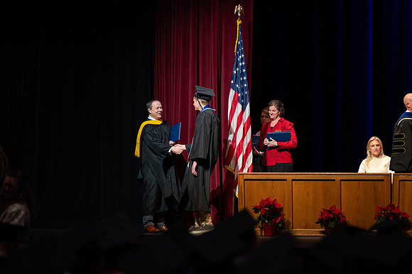 Graduates during convocation for the College of Physical Science and Engineering.