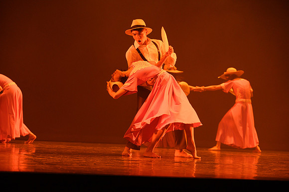 The Department of Theatre and Dance colorful Extravadance performance. Held in the Snow Drama Theatre.