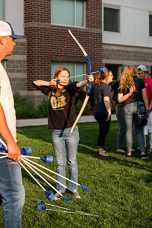 Students gather at Center Square to play games and have treats at the end of the spring 2021 semester.