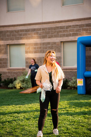 Students gather at Center Square to play games and have treats at the end of the spring 2021 semester.