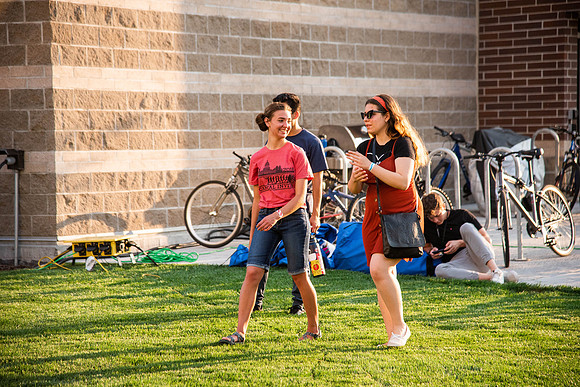 Students gather at Center Square to play games and have treats at the end of the spring 2021 semester.