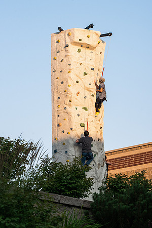 Students gather at Center Square to play games and have treats at the end of the spring 2021 semester.