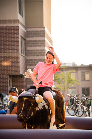 Students gather at Center Square to play games and have treats at the end of the spring 2021 semester.
