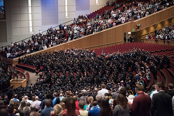 Winter Semester Commencement in the BYU-Idaho Center. April 2018