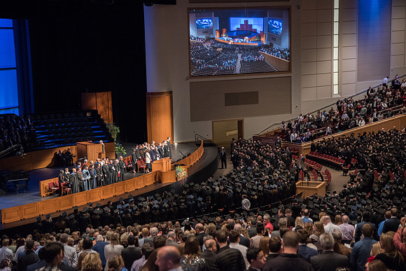 Winter Semester Commencement in the BYU-Idaho Center. April 2018
