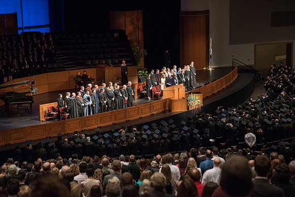 Winter Semester Commencement in the BYU-Idaho Center. April 2018