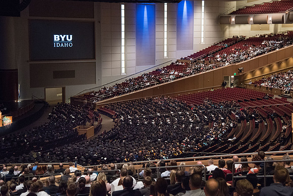 Winter Semester Commencement in the BYU-Idaho Center. April 2018