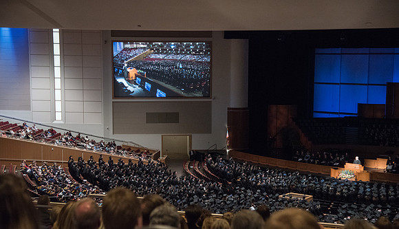 Winter Semester Commencement in the BYU-Idaho Center. April 2018