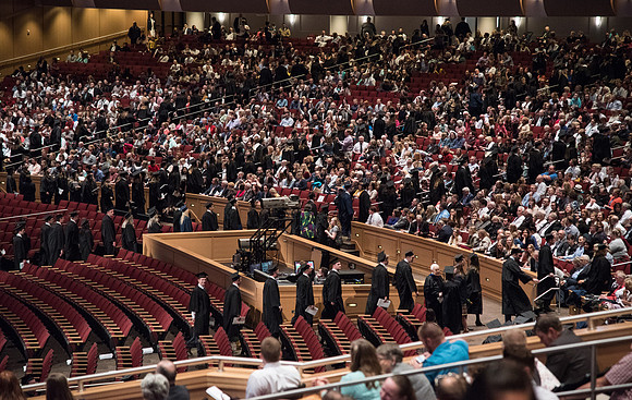 Winter Semester Commencement in the BYU-Idaho Center. April 2018
