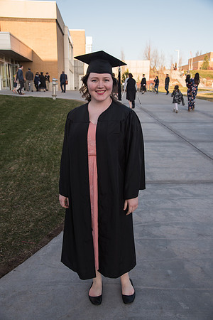 Graduate, Sarah Cardon at Winter Semester Graduation after Commencement. April 2018