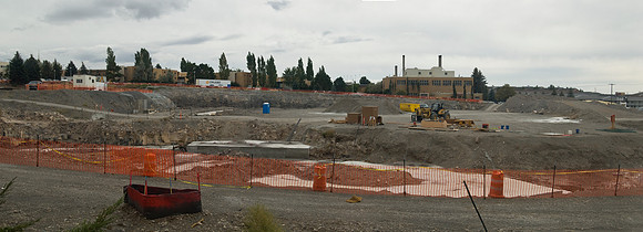 Construction on the Auditorium, later named the BYU-Idaho Center.