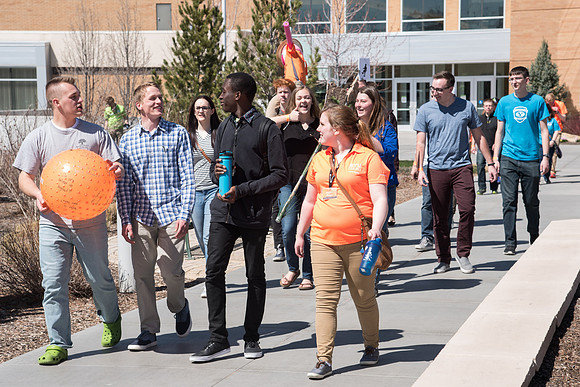 New students headed to the Taylor Chapel for the Get Connected Devotional. April 2018