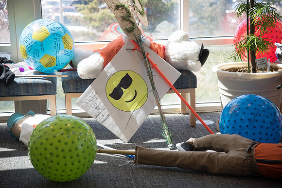 Team flags at Get Connected in the Taylor Building. April 2018