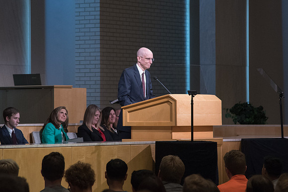 President Henry J. Eyring's welcome devotional for the new students of BYU-Idaho in the Taylor Chapel. April 2018