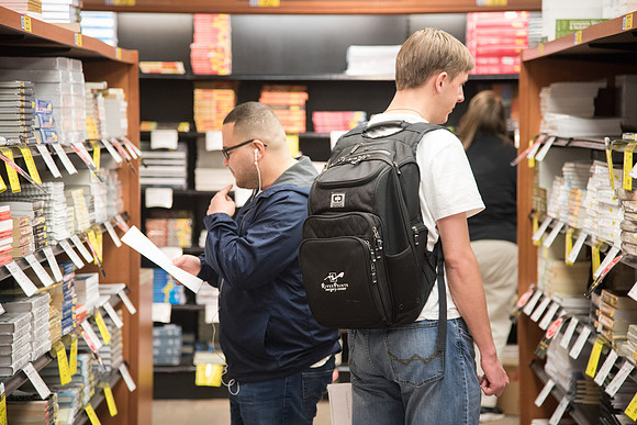 Student in the BYU-Idaho University book store. April 2018