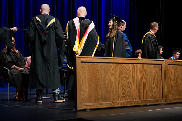 Graduates during convocation for the College of Performing and Visual Arts.