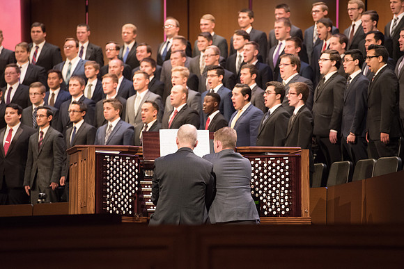 Mens Choir sings at Devotional. April 2018