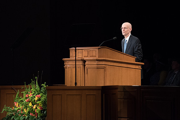 President Henry J. Eyring gives the Devotional address at the beginning of Spring Semester in the BYU-Idaho Center. April 2018