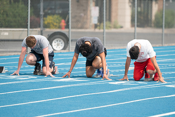 BYUI students and community members participate in a field day on campus during the spring 2021 semester.