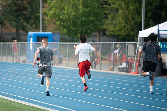 BYUI students and community members participate in a field day on campus during the spring 2021 semester.