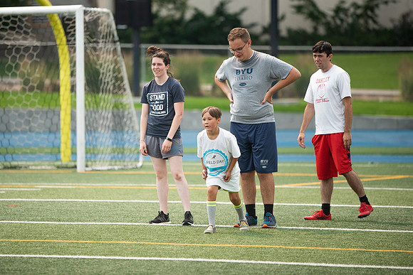 BYUI students and community members participate in a field day on campus during the spring 2021 semester.