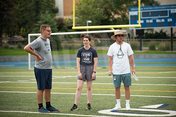 BYUI students and community members participate in a field day on campus during the spring 2021 semester.