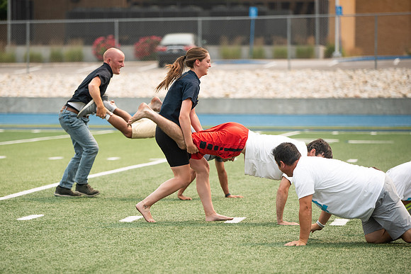 BYUI students and community members participate in a field day on campus during the spring 2021 semester.
