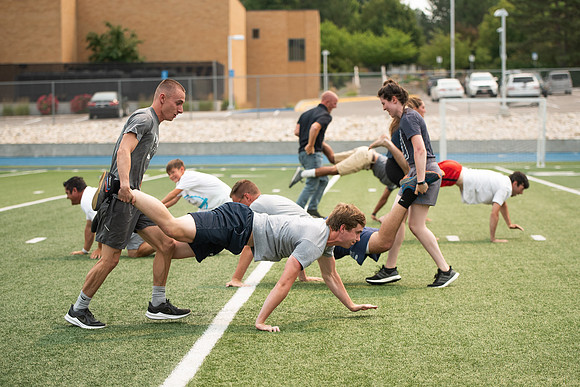 BYUI students and community members participate in a field day on campus during the spring 2021 semester.