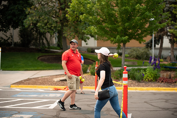 BYUI students and community members participate in a field day on campus during the spring 2021 semester.