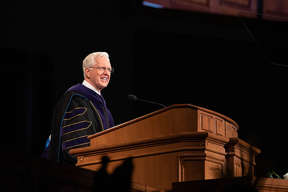 President Alvin F. Meredith's Inauguration. Elder D. Todd Christofferson concludes the ceremony.