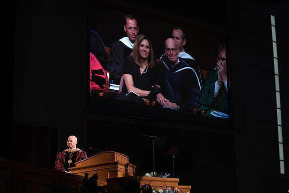President Alvin F. Meredith's Inauguration. President Meredith calls for recognition of Henry J. Eyring.