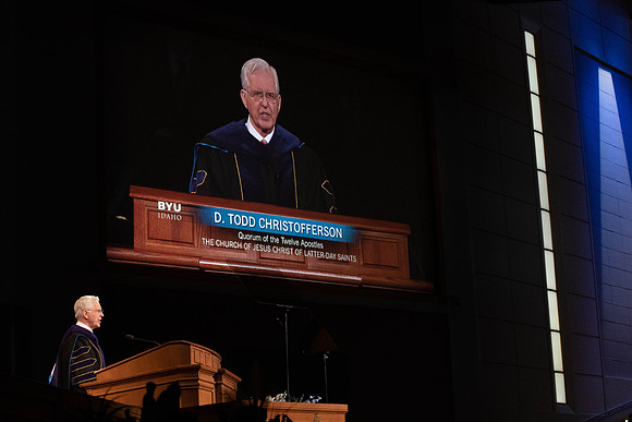 President Alvin F. Meredith's Inauguration. Elder D. Todd Christofferson concludes the ceremony.