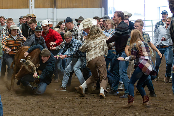 Students gather at the rodeo grounds to watch the spirit week rodeo.