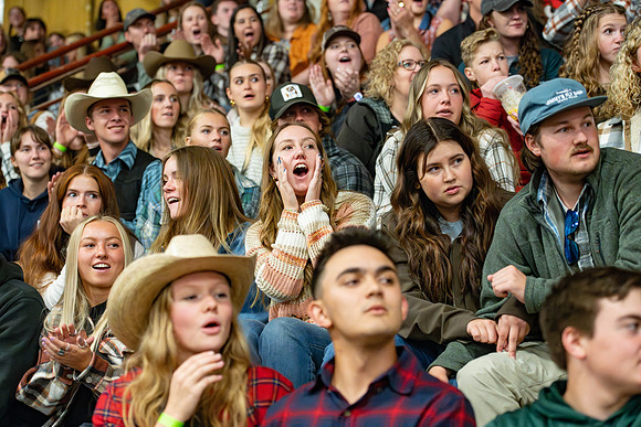 Students gather at the rodeo grounds to watch the spirit week rodeo.