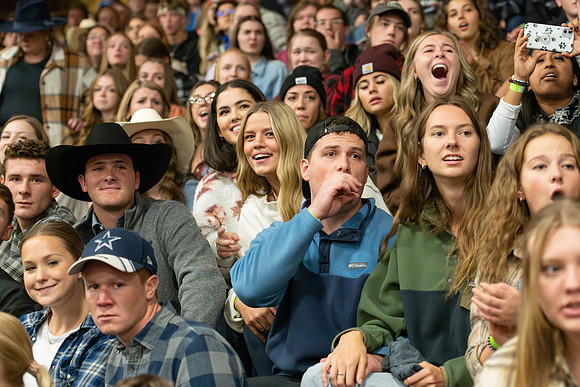 Students gather at the rodeo grounds to watch the spirit week rodeo.