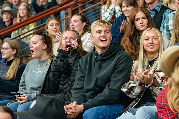 Students gather at the rodeo grounds to watch the spirit week rodeo.