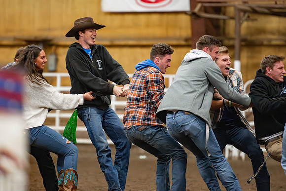 Students gather at the rodeo grounds to watch the spirit week rodeo.