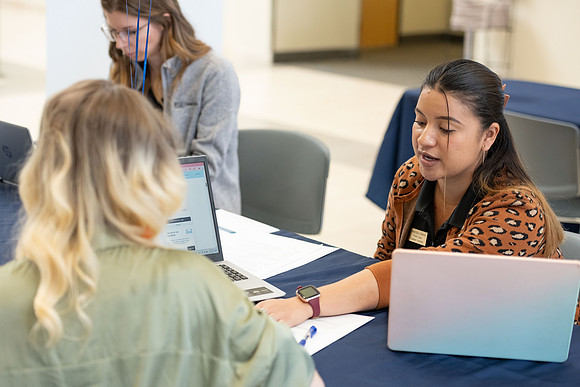 Mock interviews put on for students at the Career Center.
