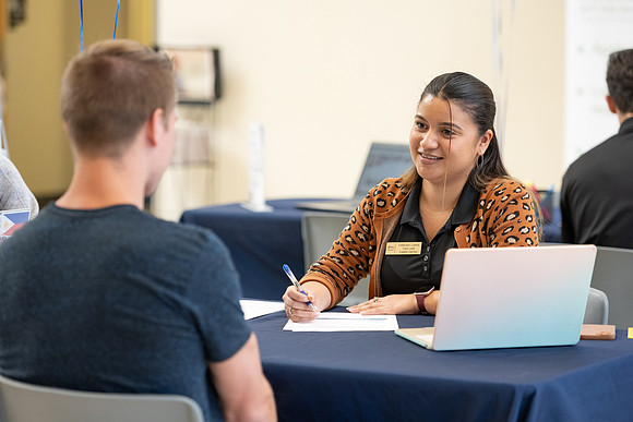 Mock interviews put on for students at the Career Center.