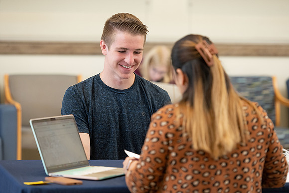Mock interviews put on for students at the Career Center.