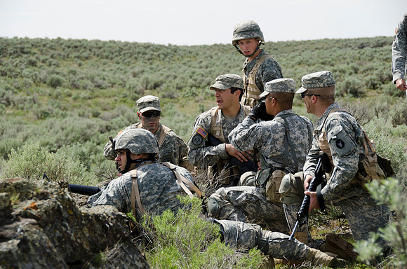 ROTC does some training West of R Mountain.