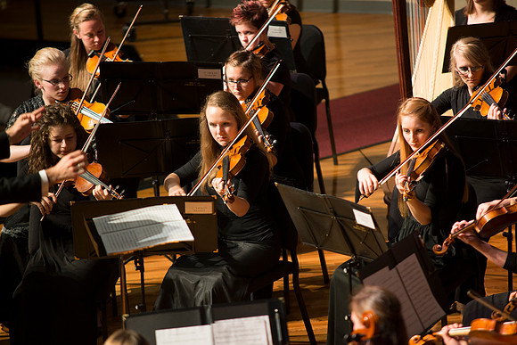 Performance of 'How Beautiful Upon the Mountains' in the College of Southern Idaho auditorium.