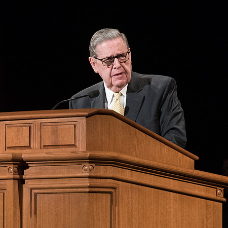Elder Jeffery R. Holland, Member of the Quorum of the Twelve Apostles talks to the Married Students in the BYU-I Center. May 2018