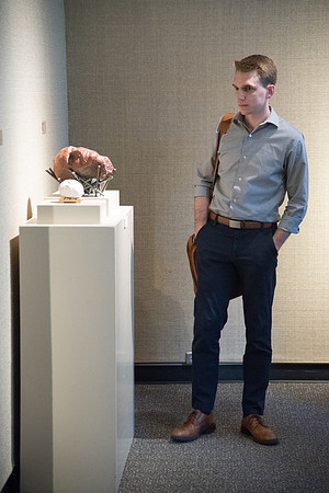 Opening Gallery Reception for the Body and Meaning Exhibit. Sculptures done by Brian Christensen and Bryon Draper in the Jacob Spori Gallery. May 2018